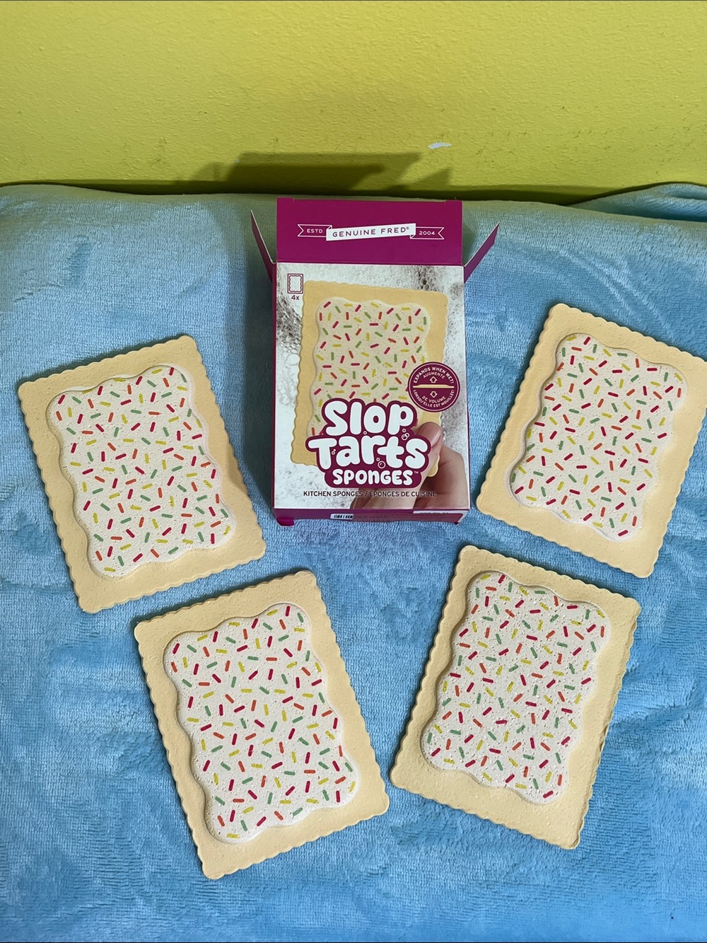 Fred Slop Tarts 4-pk. Kitchen Sponges- BOX OF FOUR, NEW and UNUSED, novelty item